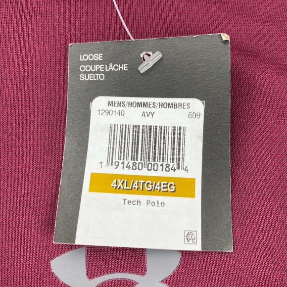 Under ARMOUR Golf Shirt Men 4XL Burgundy New With Tags Outdoor Polo Shirt Casual - Picture 3 of 11